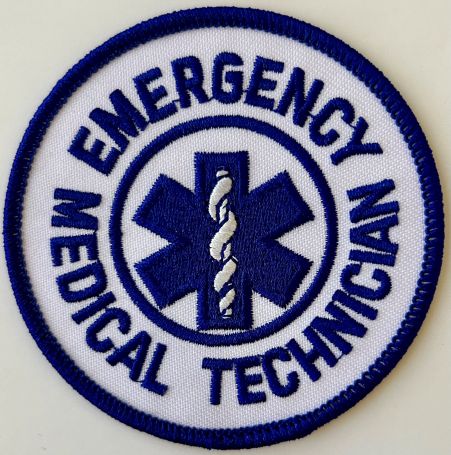 EMERGENCY MEDICAL TECHNICIAN PATCH - 3" CIRCLE.